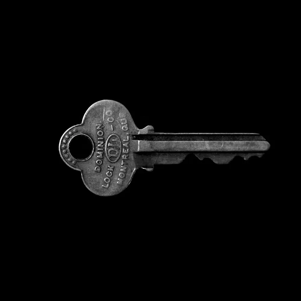 photo of key against black background